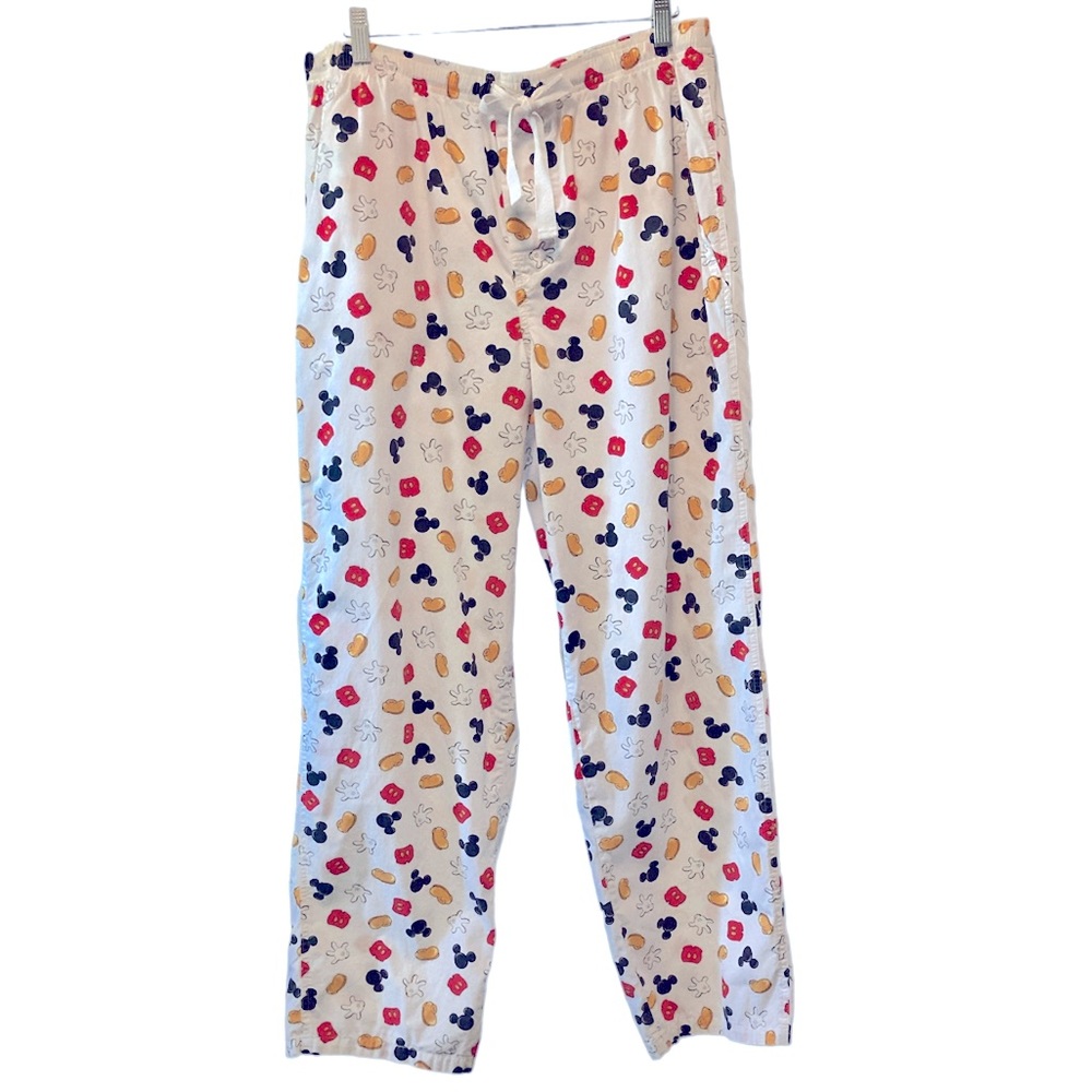 Walt Disney World Mickey Mouse Pajama PJ Pants Drawstring Waist Loungewear Med